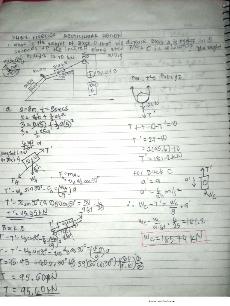 kinematics assignment pdf