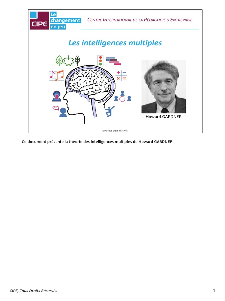 Théorie des Intelligences Multiples de Gardner | PDF | Cognition ...