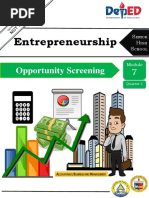 Entrepreneurship: Opportunity Screening