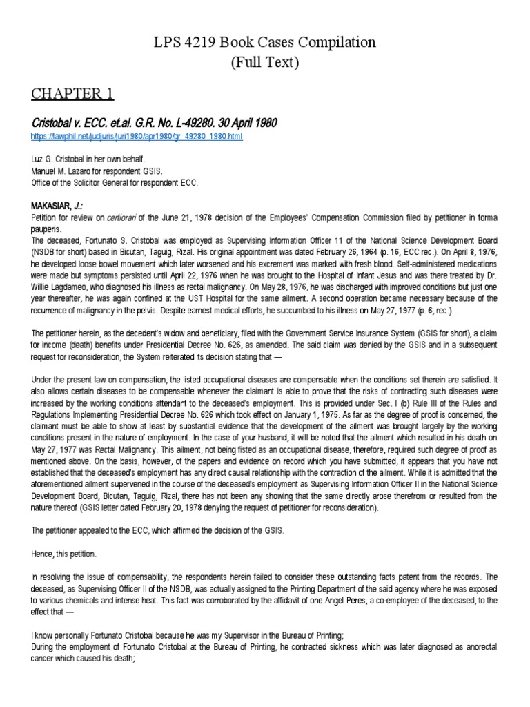 Working With Labor Laws (Samson&Young) Book Cases Compilation Chap 1