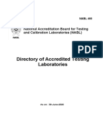 NABL 400 List of Accredited Testing Laboratories