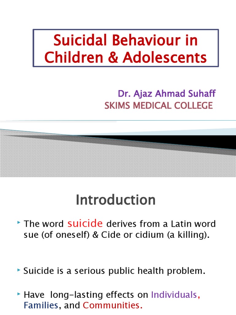 Suicidal Behavior in Youth: Insights and Prevention | PDF | Suicide ...