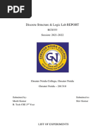 Discrete Structure & Logic Lab REPORT: KCS353 Session: 2021-2022