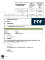 Creamgel B-10 especificación técnica