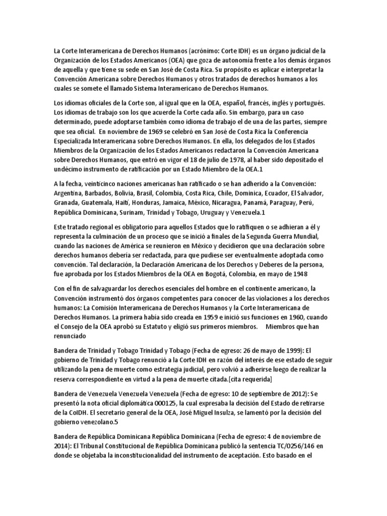 La Corte Interamericana de Derechos Humanos | PDF | Derechos humanos ...