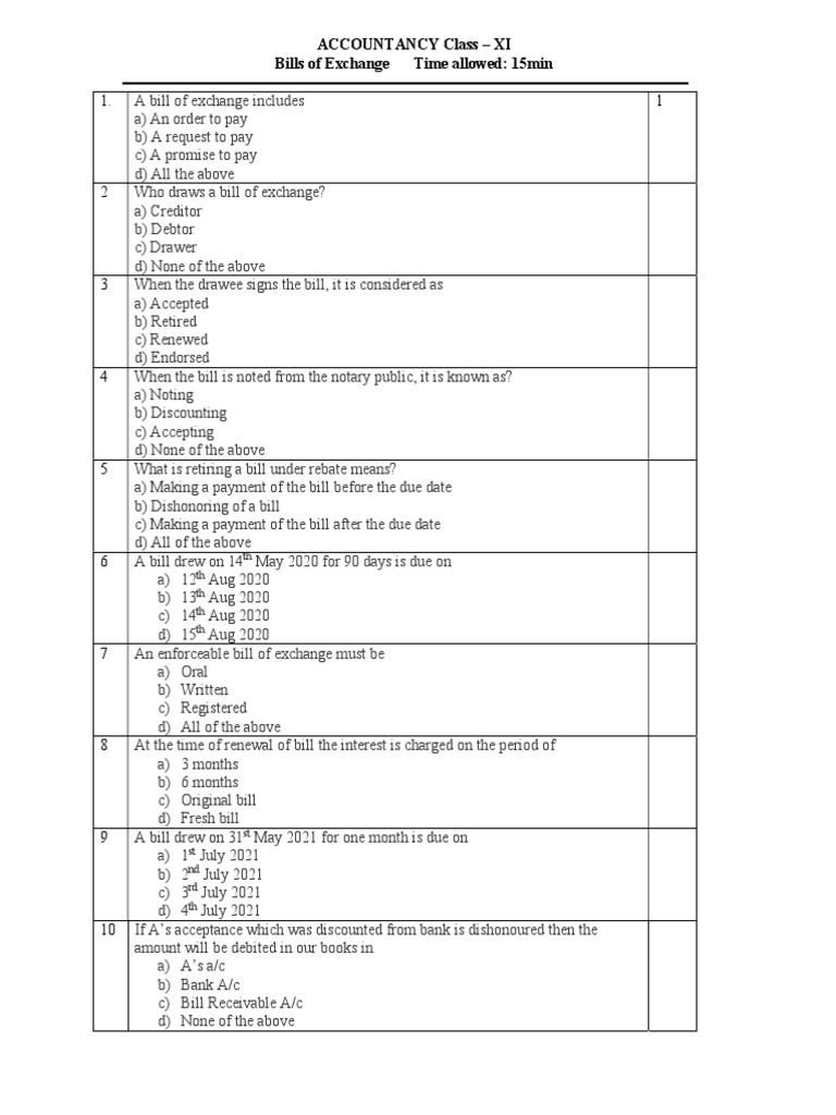 Test Bill of Exchange | PDF | Negotiable Instrument | Payments
