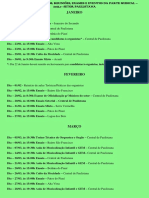 CALENDÁRIO DE ENSAIOS E REUNIÕES - SETOR PAULISTANA