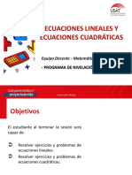 Sesion 4-ECUACIONES LINEALES Y CUADRÁTICAS