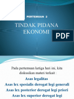 Pertemuan 3 Asas Asas Tindak Pidana Ekonomi