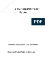 English 1A Research Paper Packet: Ganesha High School Dual Enrollment