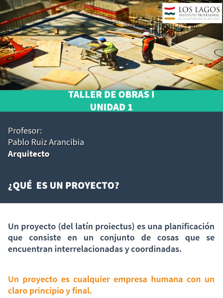 Clase 2 - Taller de Obras 1 | PDF | Planificación | Gestión de proyectos