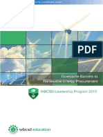 Overcome Barriers To Renewable Energy Procurement: WBCSD Leadership Program 2015