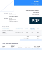 Zoom invoice for Standard Pro Monthly subscription