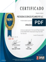 Certificado Empresa Prestadora de Servicios Pecuarios PSP S.A.C.