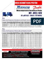 4 Flyer Compresores Danfoss Maneurop MT MTZ NTZ Pistón