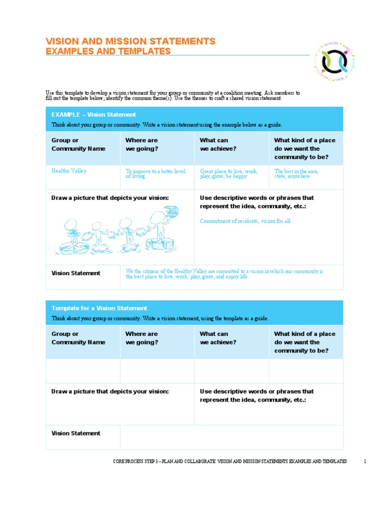 Vision and Mission Statement Templates | PDF | Community | Needs Assessment