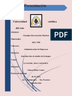 La Oración, Clase y Estructura.