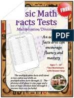 Multiplication/Division Multiplication/Division: An Occasional Facts Drill Can Encourage Encourage Fluency and Mastery