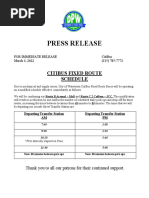 CitiBus Modified Schedule 