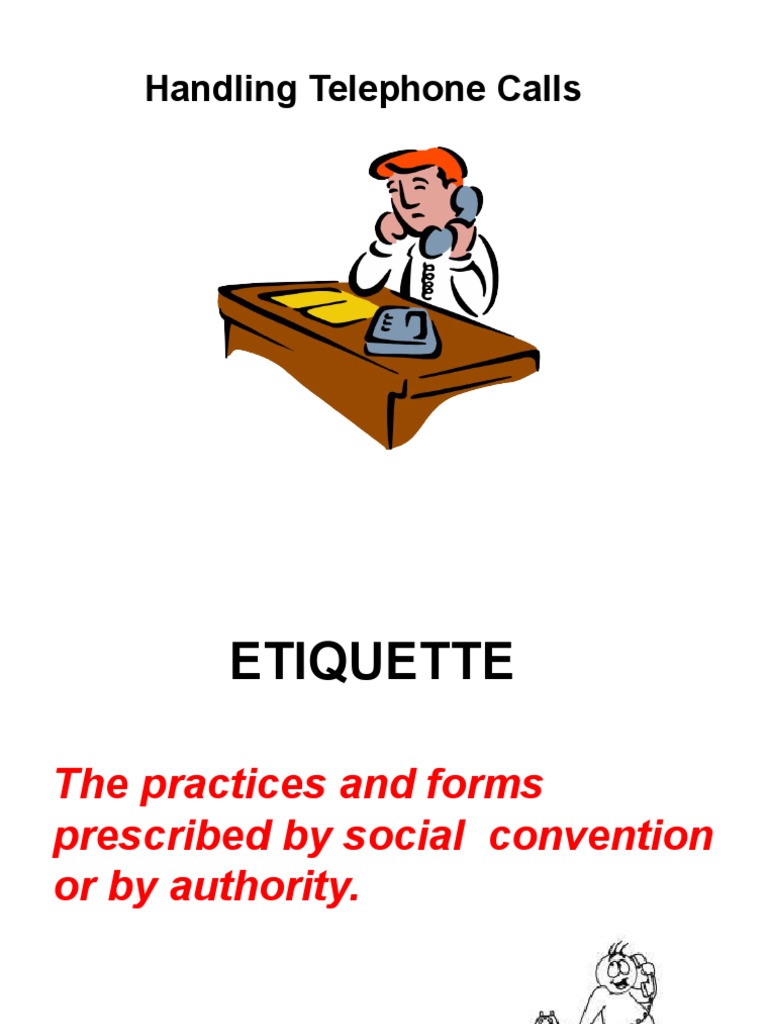 Telephone Etiquette PDF Body Language Human Communication