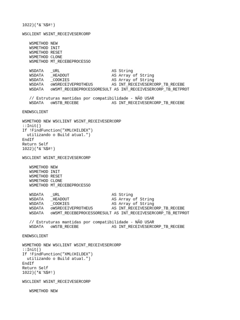 WSCLIENT Methods for Data Processing | PDF