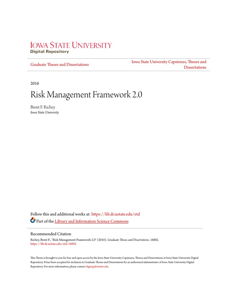 Risk Management Framework 2.0 | PDF | Risk | Uncertainty