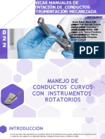 Diapositivas Sobre Técnicas Manuales de Instrumentación de Conductos Curvos. Instrumentación Mecanizada Rotatoria y Reciprocante-Grupo 3