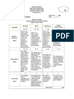 Rubric For Collage Human Needs and Wants