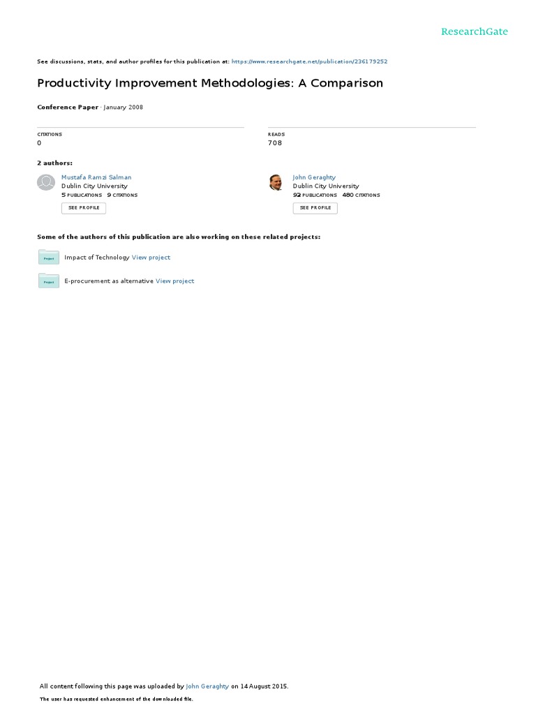 Productivity Improvement Methodologies Comparison | PDF | Lean ...