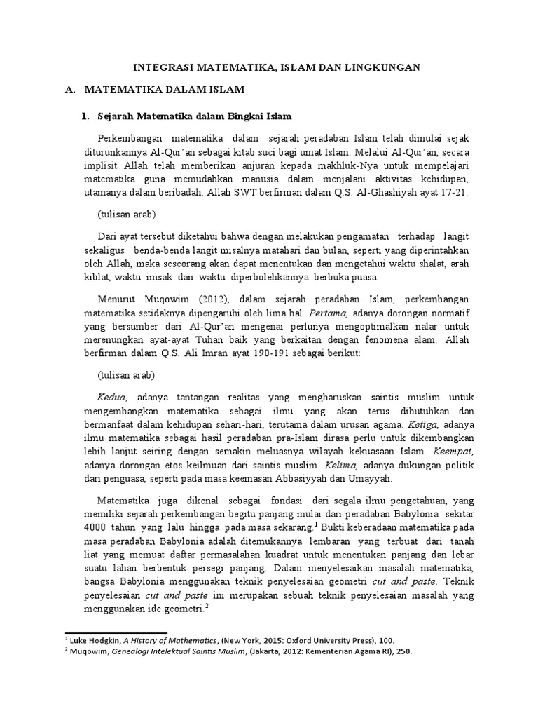Integrasi Matematika dan Islam | PDF