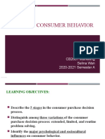 Lecture 4 Consumer Behavior: CB2601 Marketing Selina Wan 2020-2021 Semester A