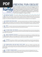 Parenting Plan Checklist