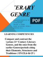 Literary Genre: Learning Module in 2 1 Century Literature Grade 12 Stem First Quarter, Week 2 Module No.2