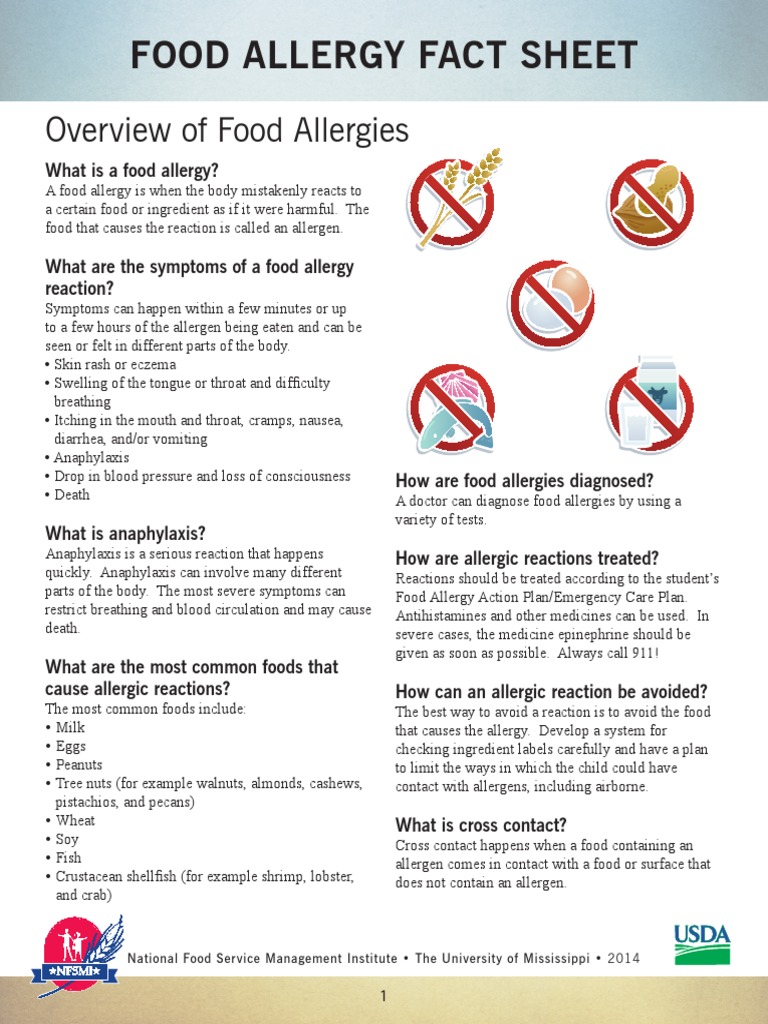 Food Allergy Fact Sheet PDF Food Allergy Allergy