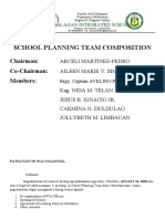 School Planning Team Composition: Chairman: Co-Chairman: Members