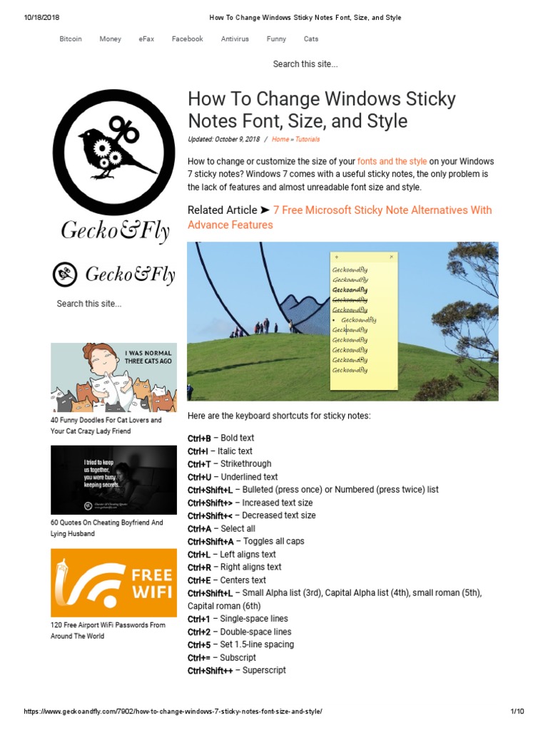 How To Change Windows Sticky Notes Font, Size, and Style PDF