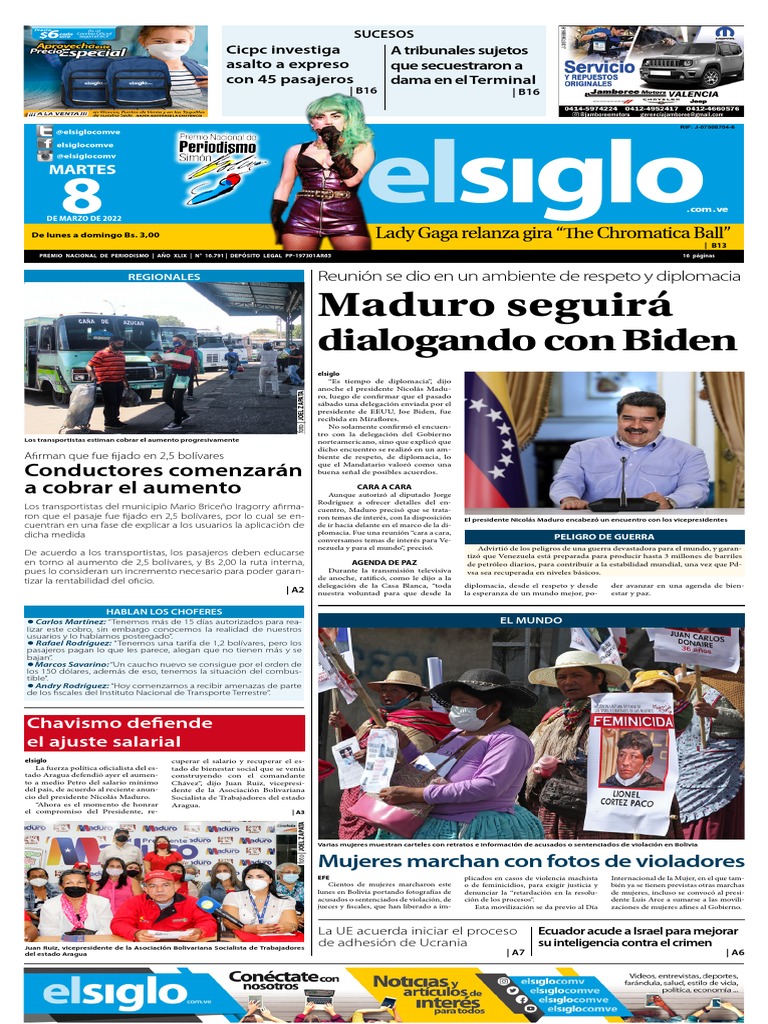 Edición Impresa 08-03-22, PDF, Venezuela