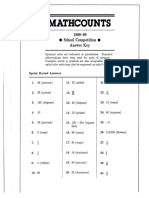 Mathcounts: 1998-99 School Competition Answer Key