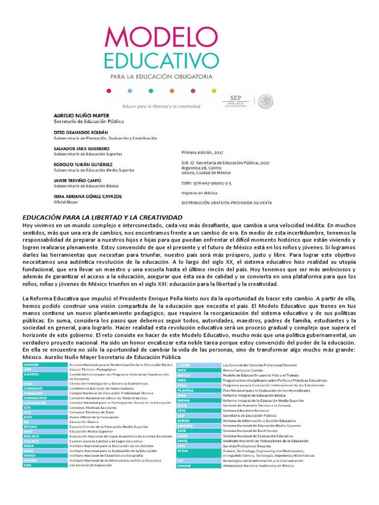 Modelo Educativo Imprimir | PDF | Aprendizaje | Plan de estudios