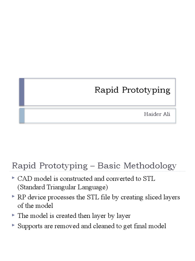 Overview of Rapid Prototyping Methods | PDF
