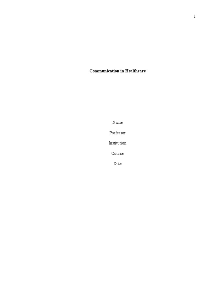 Effective Communication in Healthcare | PDF | Health Care | Patient