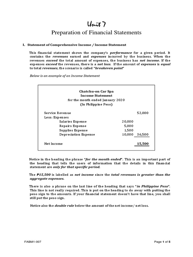 Financial Statement Preparation Guide | PDF | Balance Sheet | Equity ...