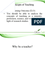 Teaching Concepts as Ministry, Profession, Science & Vocation