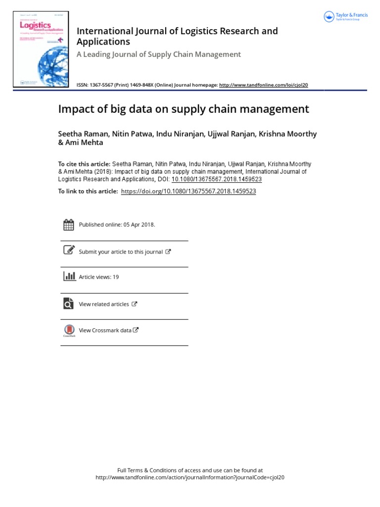 Impact of Big Data On Supply Chain Management: International Journal of ...
