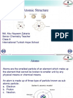 Atomic Structure: Md. Abu Nayeem Zakaria Senior Chemistry Teacher Class 9 International Turkish Hope School