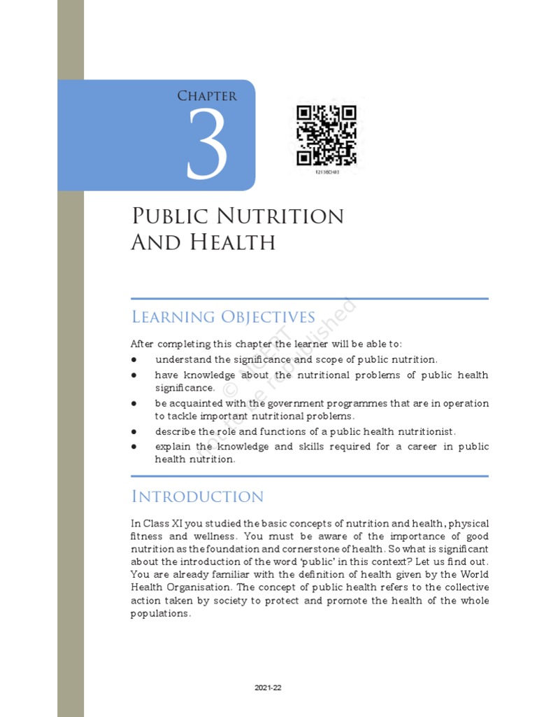 Public Nutrition & Health NCERT | PDF | Malnutrition | Micronutrient