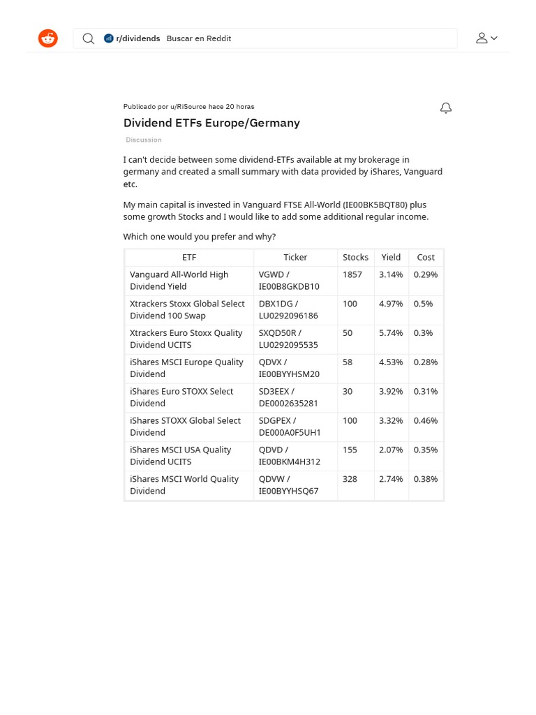 Dividend ETFs for German Investors | PDF | Investment Fund | Exchange ...