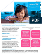 UNICEF's Work in Public Finance For Children