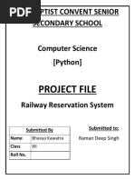 The Baptist Convent Senior Secondary School: Project File