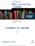 Unit 8 Elements of Cost
